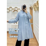 Tata-001 TATA Tunik Kancing Linen Polo